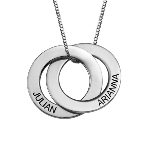 Personalised Family Rings Circle Pendant Necklace