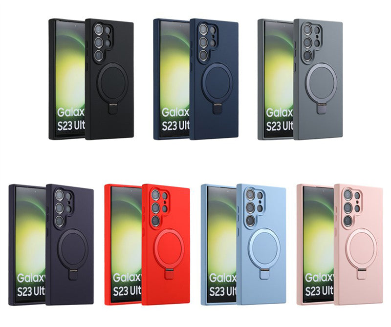 Samsung Magsafe Series | Liquid Silicone Foldable Stand Phone Case - onlinemegasale.com