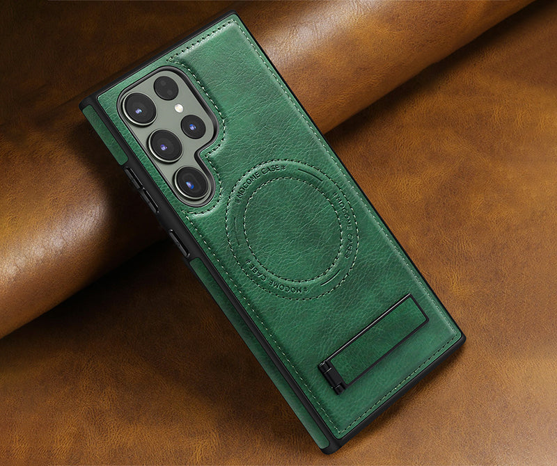 Samsung Magsafe Series | Business Magsafe Leather Case with Stand - onlinemegasale.com