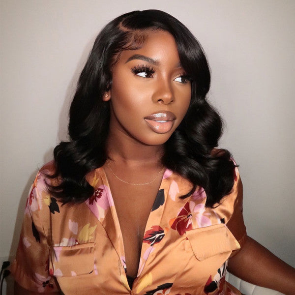 Cranberry Transparent Lace Frontal Short Bob Body Wave Crown Series Wigs