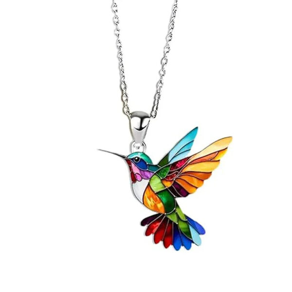 Acrylic Colorful Hummingbird Necklace