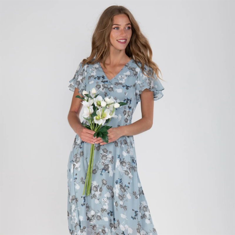 Elaria™ - Long Floral Print Dress - onlinemegasale.com