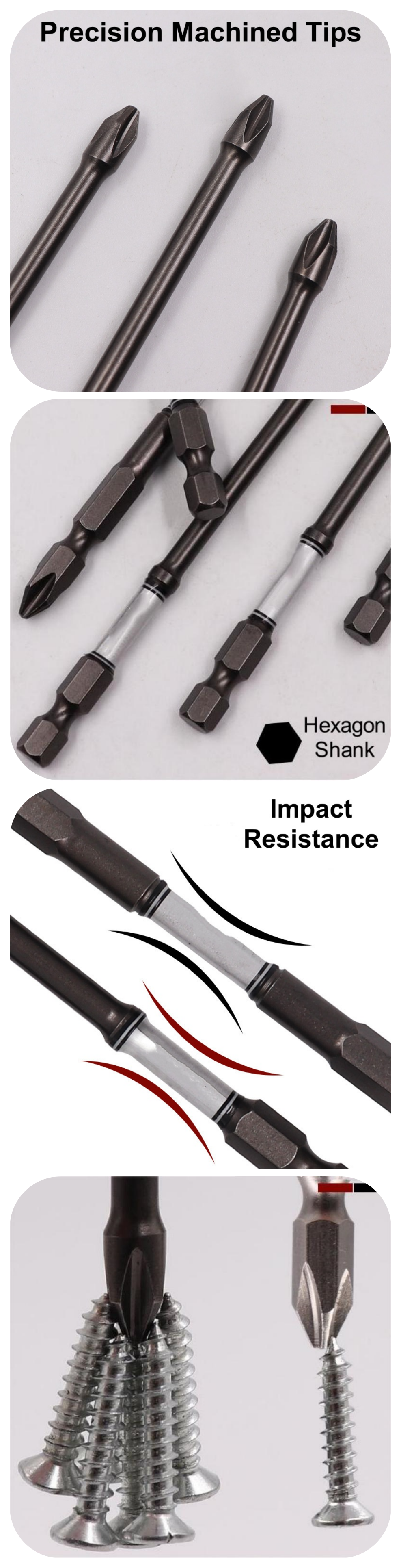 65mm Single Head Hexagon Shank Screwdriver Bits - 10 PCS Set - onlinemegasale.com