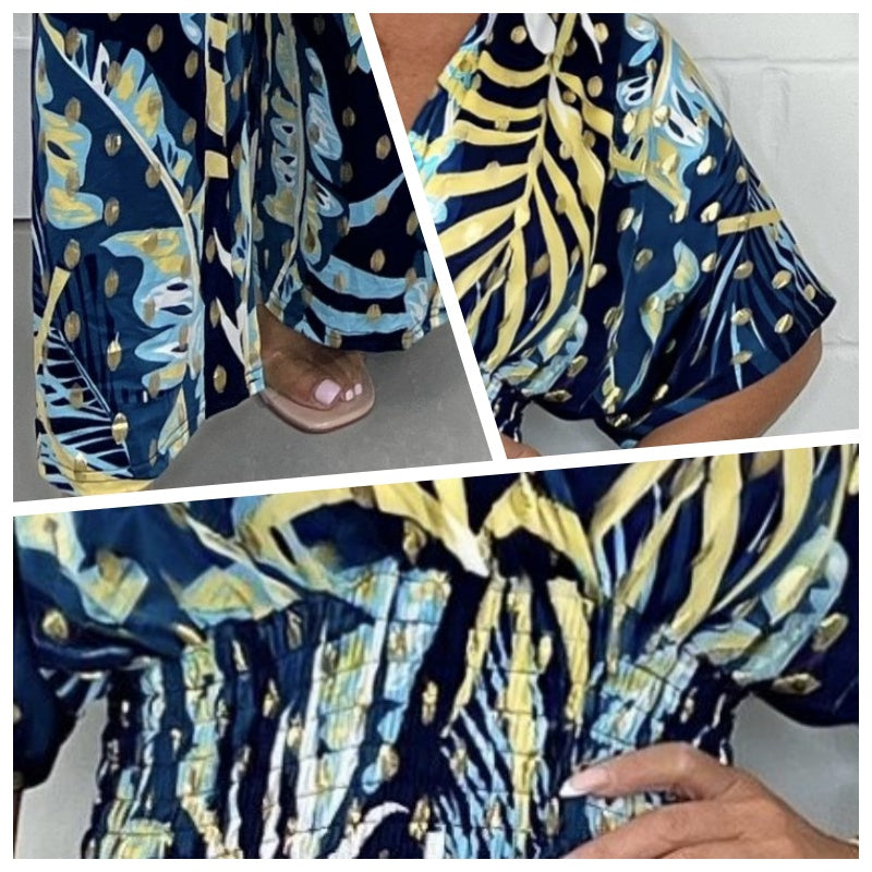 🔥Slimming tool! Women's large size leaf print bodysuit, the elastic belt outlines the curves. - onlinemegasale.com