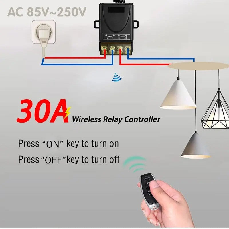 Wireless Remote Control Switch & Receiver Kit, No Wiring - onlinemegasale.com
