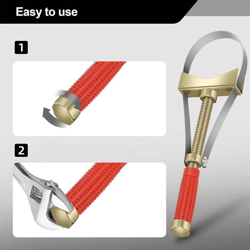 🔥Hot Sale🔥Auto Oil Filter Wrench with Adjustable Steel Strap - onlinemegasale.com