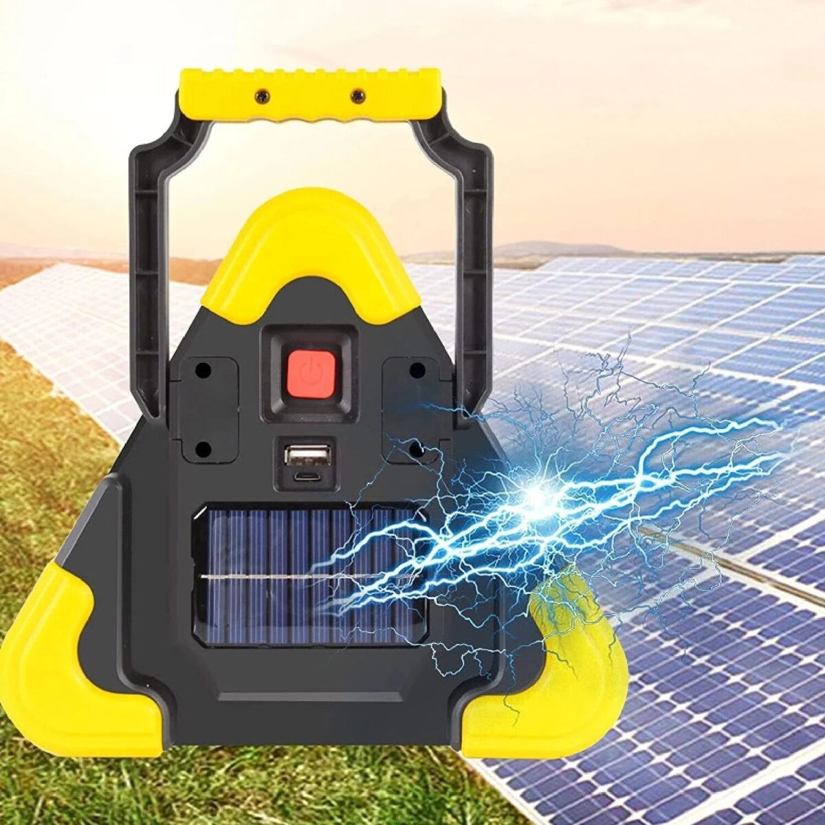2-IN-1 Solar Emergency Triangle Warning Light at the Roadside - onlinemegasale.com