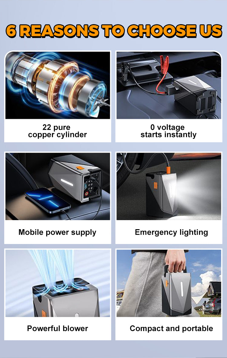 ✨Multifunctional Jump Starter with Air Pump & Blower✨ - onlinemegasale.com