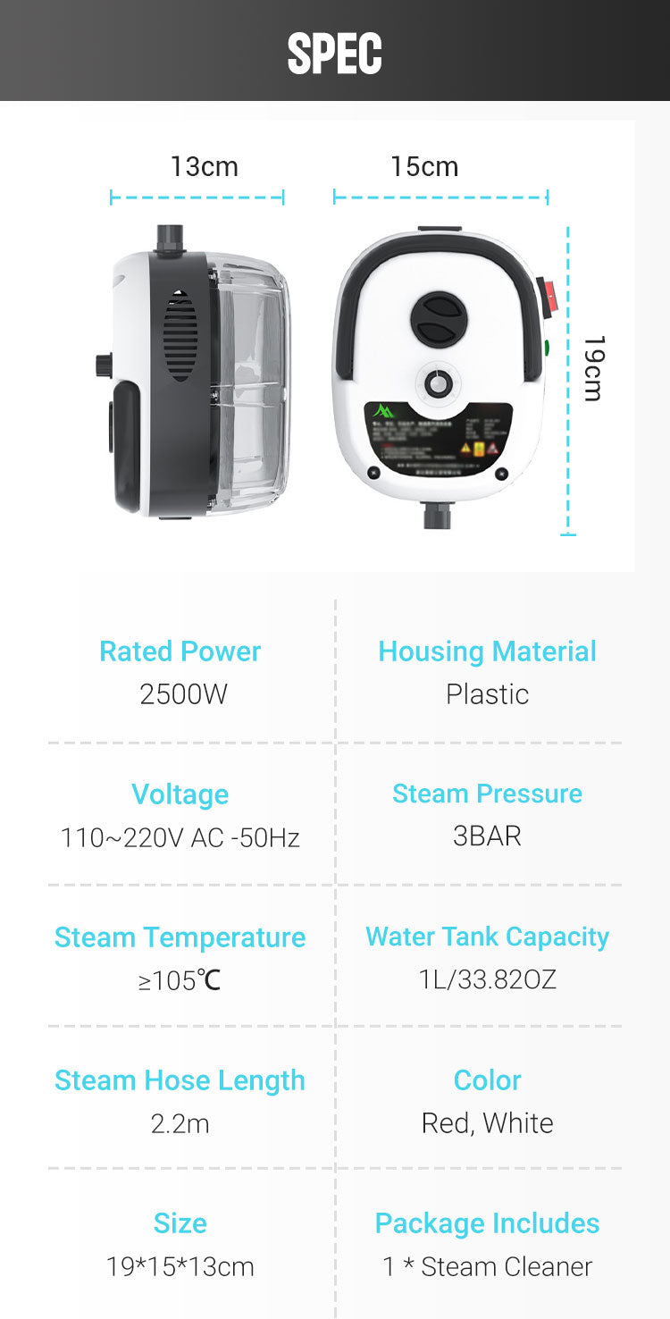 💥2500W Handheld High-Temperature Pressurized Steam Cleaner - onlinemegasale.com