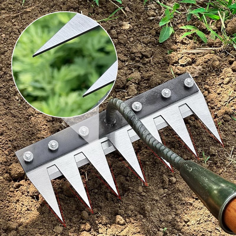 🔥Hot Sale🔥5/6/7/8 Teeth Carbon Steel Garden Weeding Rake - onlinemegasale.com