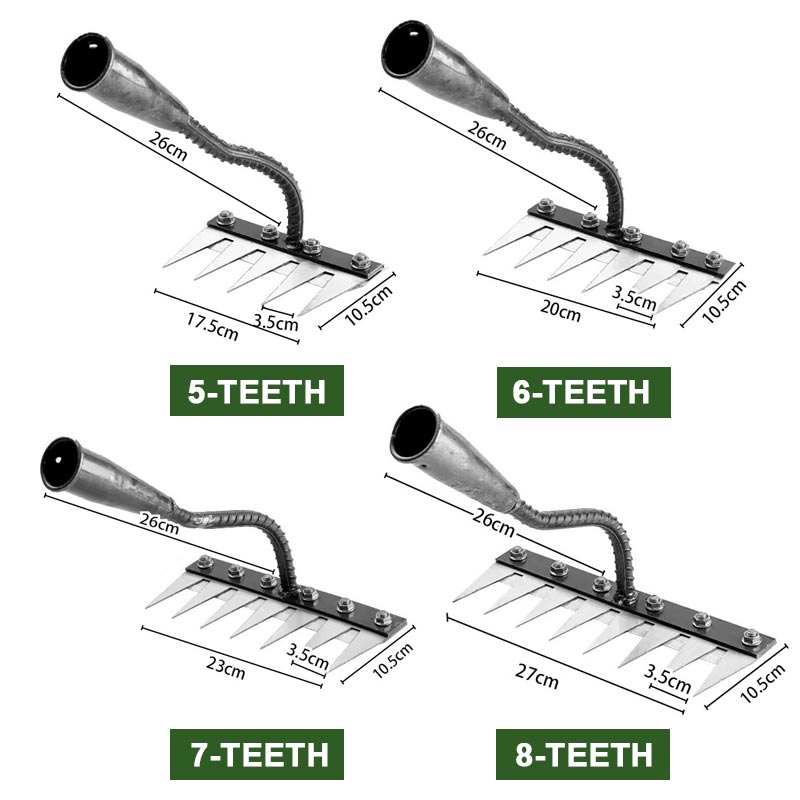 🔥Hot Sale🔥5/6/7/8 Teeth Carbon Steel Garden Weeding Rake - onlinemegasale.com