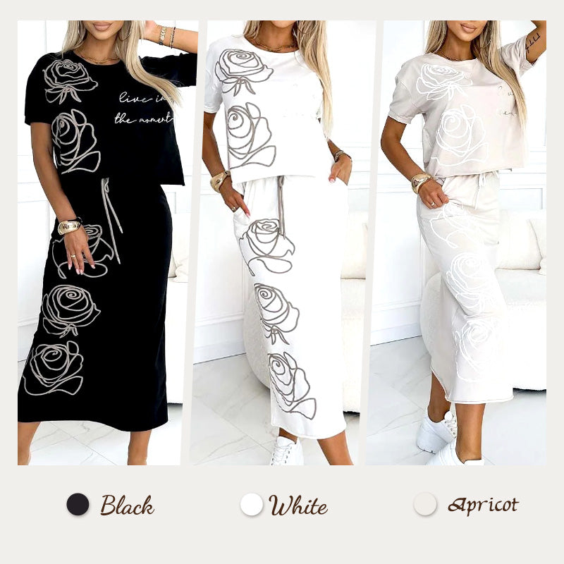 ❤️🔥Hot Sale 50% OFF🔥Women's casual two-piece floral T-shirt and mid-length skirt set - onlinemegasale.com ❤️🔥Hot Sale 50% OFF🔥Women's casual two-piece floral T-shirt and mid-length skirt set - onlinemegasale.com