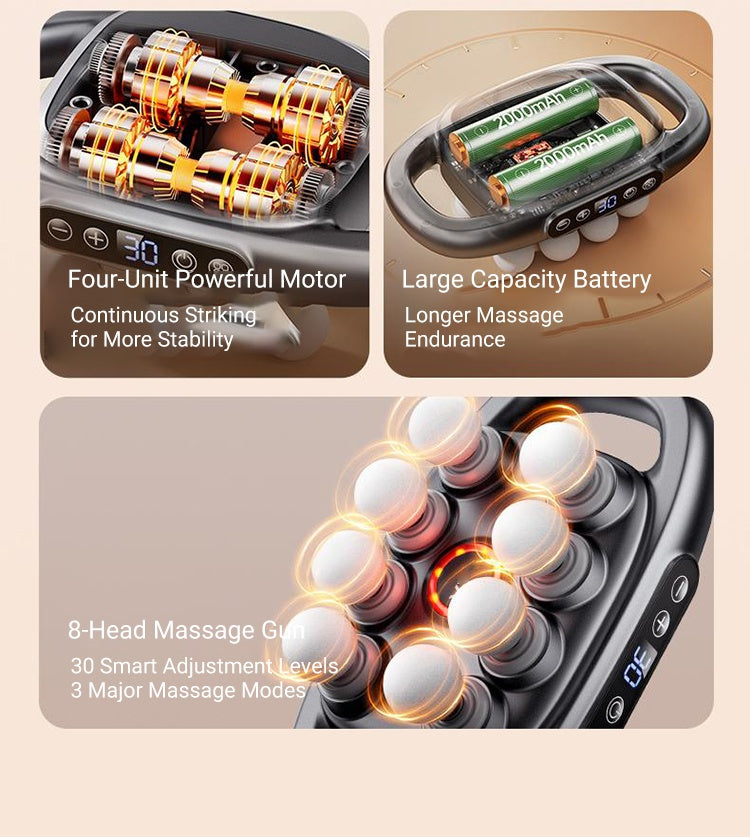 16-Drive 8-Head Massage Gun Set【✈️Free Shipping 】 - onlinemegasale.com