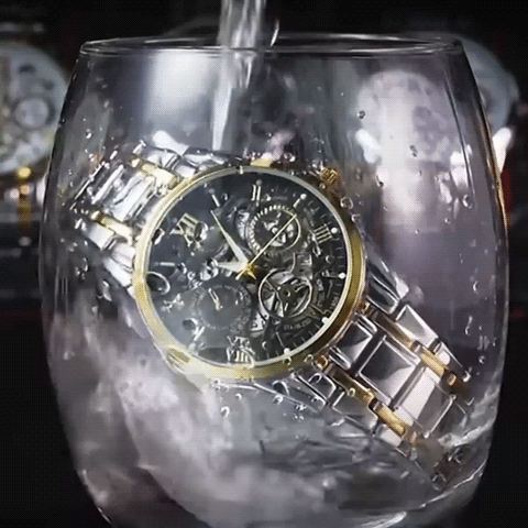 Men's Waterproof Roman Skeleton Automatic Mechanical Watch - onlinemegasale.com