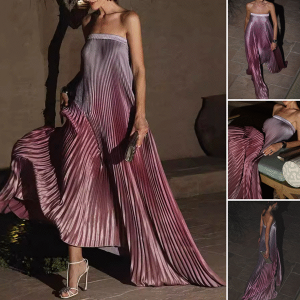 Rosalba™ - Ombre Strapless Pleated Evening Dress