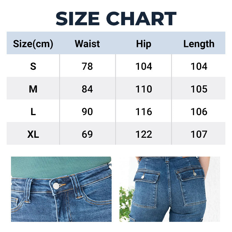 🎉Hot Sale 50% OFF🎉High Rise Cargo Wide-Leg Stretch Jeans for Women - onlinemegasale.com