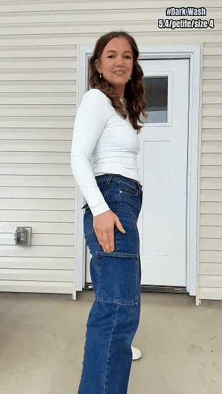 🎉Hot Sale 50% OFF🎉High Rise Cargo Wide-Leg Stretch Jeans for Women - onlinemegasale.com