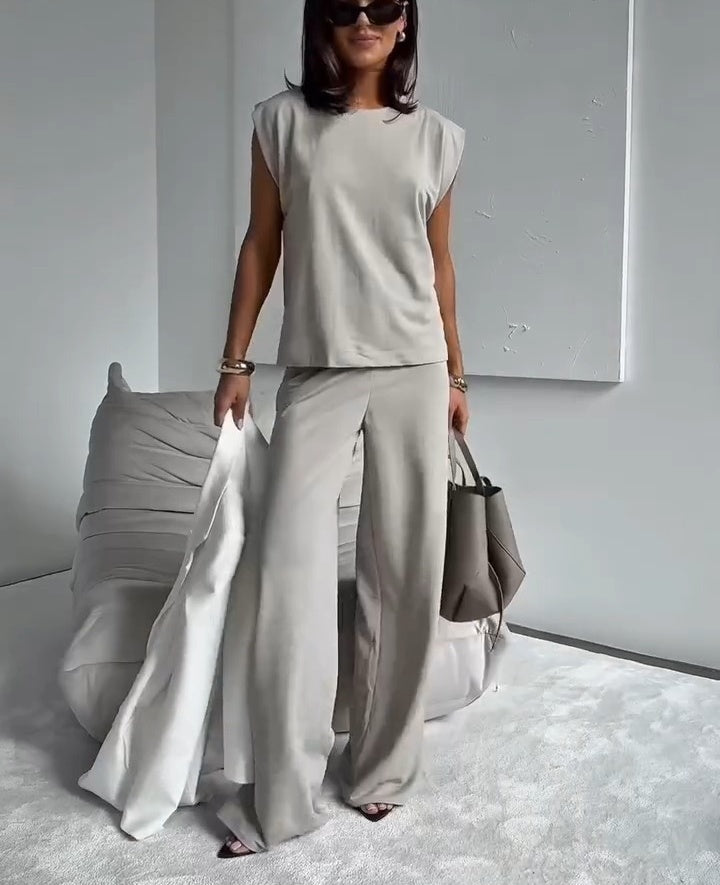 Women’s 2-Piece T-Shirt & Wide Leg Dress Pants Set👗 - onlinemegasale.com Women’s 2-Piece T-Shirt & Wide Leg Dress Pants Set👗 - onlinemegasale.com