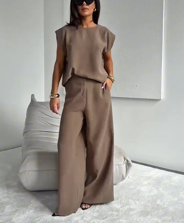 Women’s 2-Piece T-Shirt & Wide Leg Dress Pants Set👗 - onlinemegasale.com Women’s 2-Piece T-Shirt & Wide Leg Dress Pants Set👗 - onlinemegasale.com