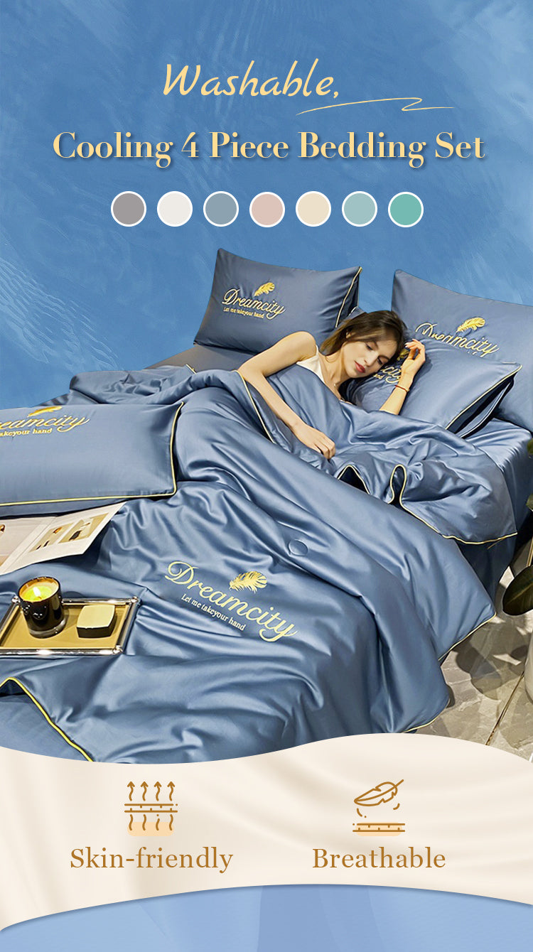 🎁Get Ready For Summer - Washable、cooling❄️4-piece bed linen🛏️ - onlinemegasale.com