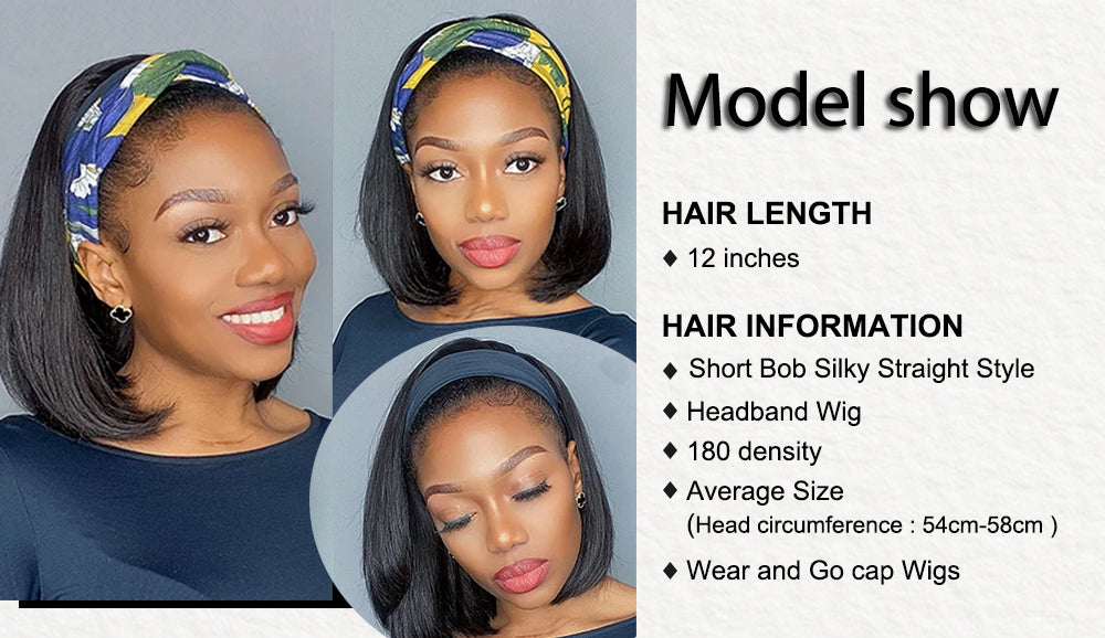 Cranberry Human Hair Wig Glueless Wig Short Bob Silky Straight Headband Wig 180% Density - onlinemegasale.com Cranberry Human Hair Wig Glueless Wig Short Bob Silky Straight Headband Wig 180% Density - onlinemegasale.com