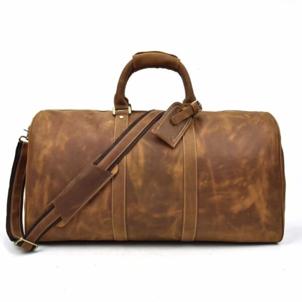 Travel bag durable crazy horse leather
