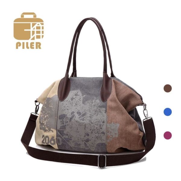 Women canvas bag piler