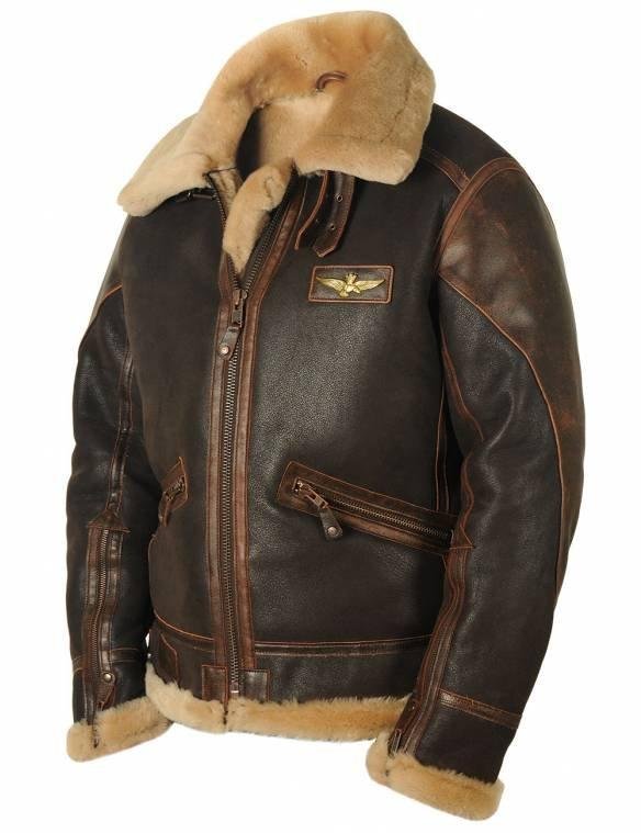 Pilot leather jacket-made of sheepskin - onlinemegasale.com