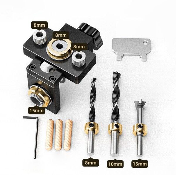 🔥Useful Tools Hot Sale🔥3 in 1 Adjustable Woodworking Drilling Locator Puncher Tools