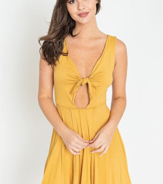 Chic Front Knot Mini Dress