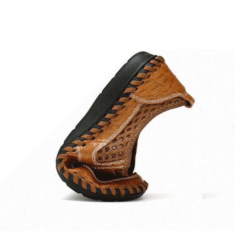 Men's Stitching Honeycomb Mesh Soft Loafers Breathable Outdoor Casual Shoes - onlinemegasale.com
