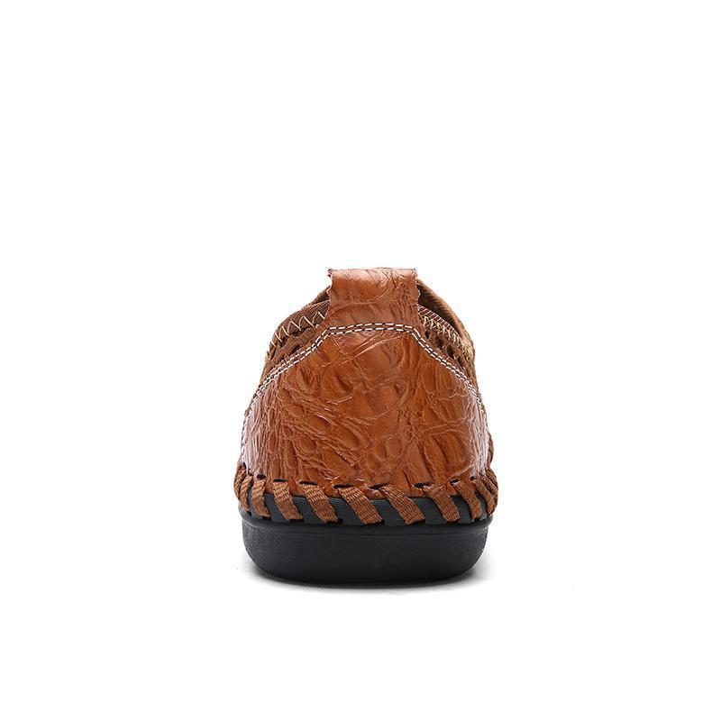Men's Stitching Honeycomb Mesh Soft Loafers Breathable Outdoor Casual Shoes - onlinemegasale.com