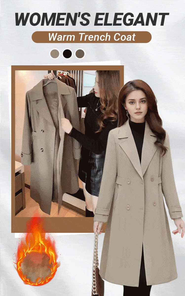Harley™ - Women's Elegant Warm Trench Coat - onlinemegasale.com