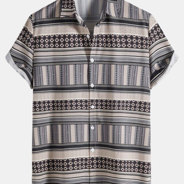 Aztec Print Button Up Shirt