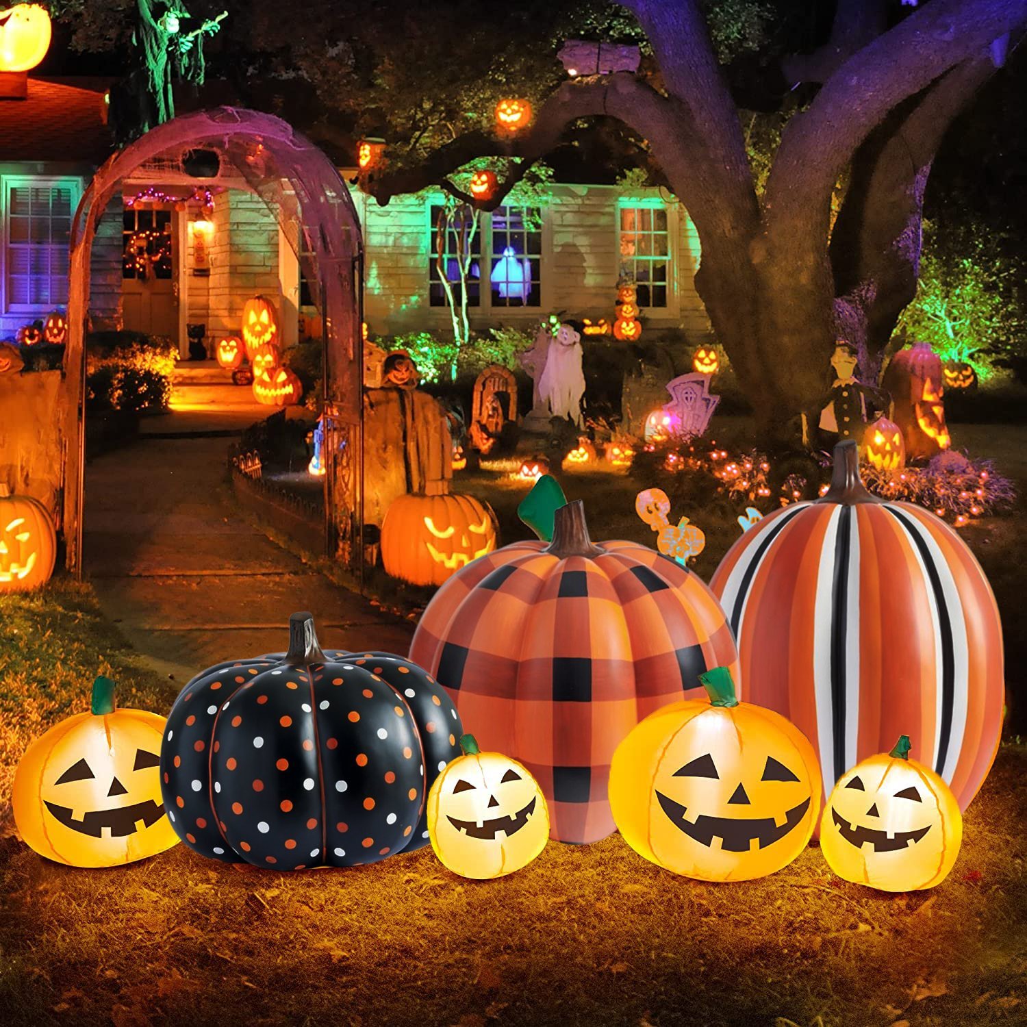 🎃 Led Yard Pumpkins Inflatable Decorated - onlinemegasale.com