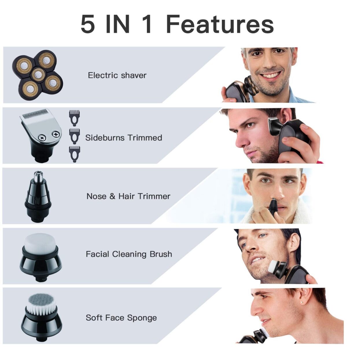 🔥5 In 1 Multifunctional 4D Electric Shaver - onlinemegasale.com