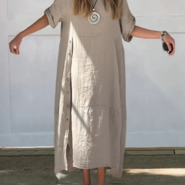 Chic Women's Summer V-Neck Dress - Breezy and Elegant Design