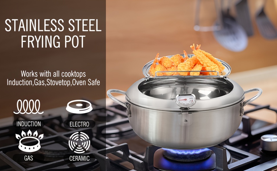 Stainless Steel Deep Fryer with Temperature Control - onlinemegasale.com Stainless Steel Deep Fryer with Temperature Control - onlinemegasale.com