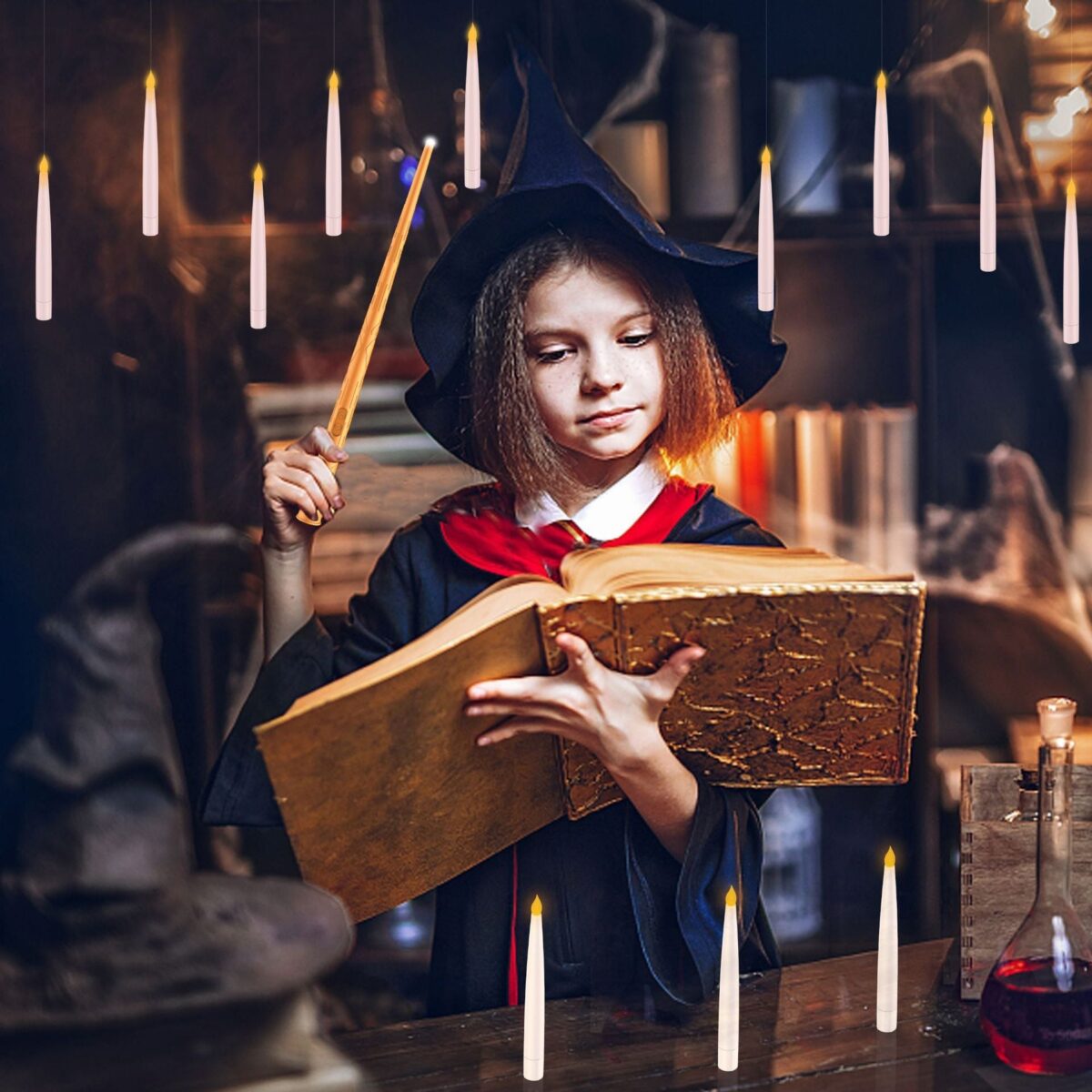 🔥🔥Floating Candles with Wand - onlinemegasale.com