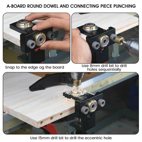🔥Useful Tools Hot Sale🔥3 in 1 Adjustable Woodworking Drilling Locator Puncher Tools - onlinemegasale.com