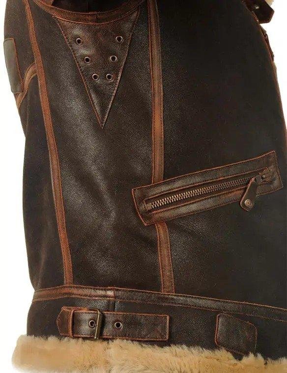 Pilot leather jacket-made of sheepskin - onlinemegasale.com