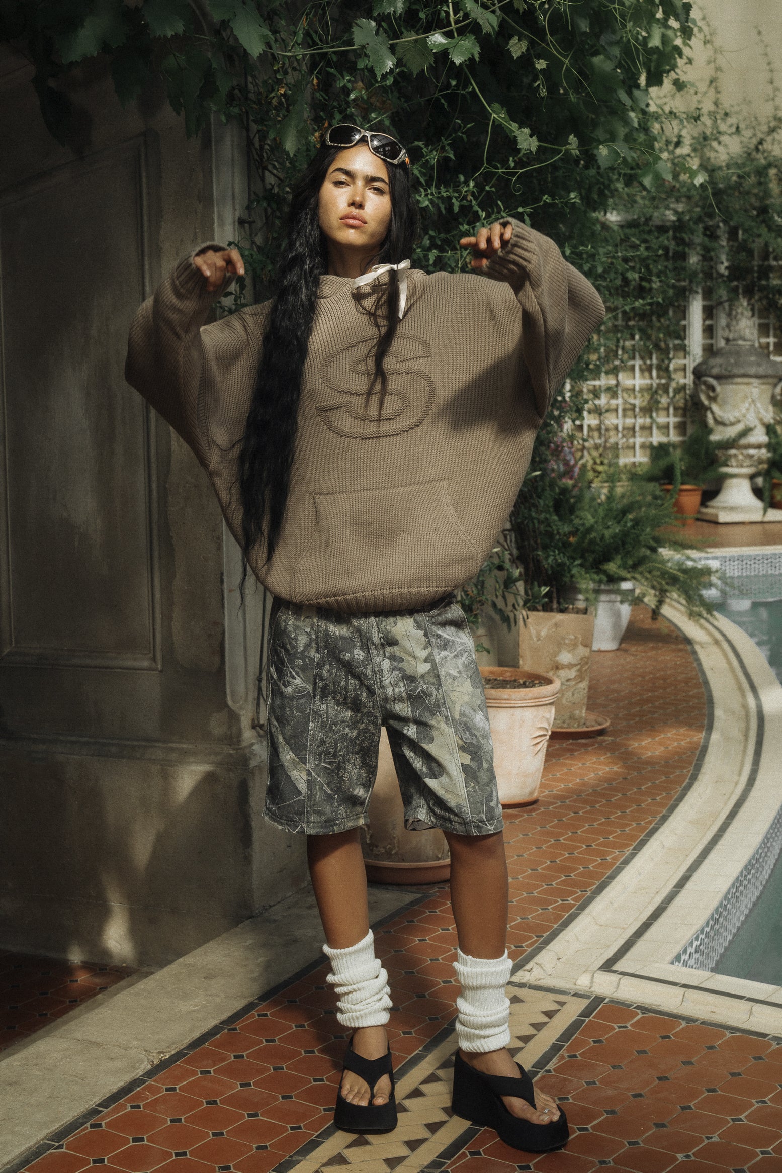 S Embossing Knitting Hoodies - onlinemegasale.com