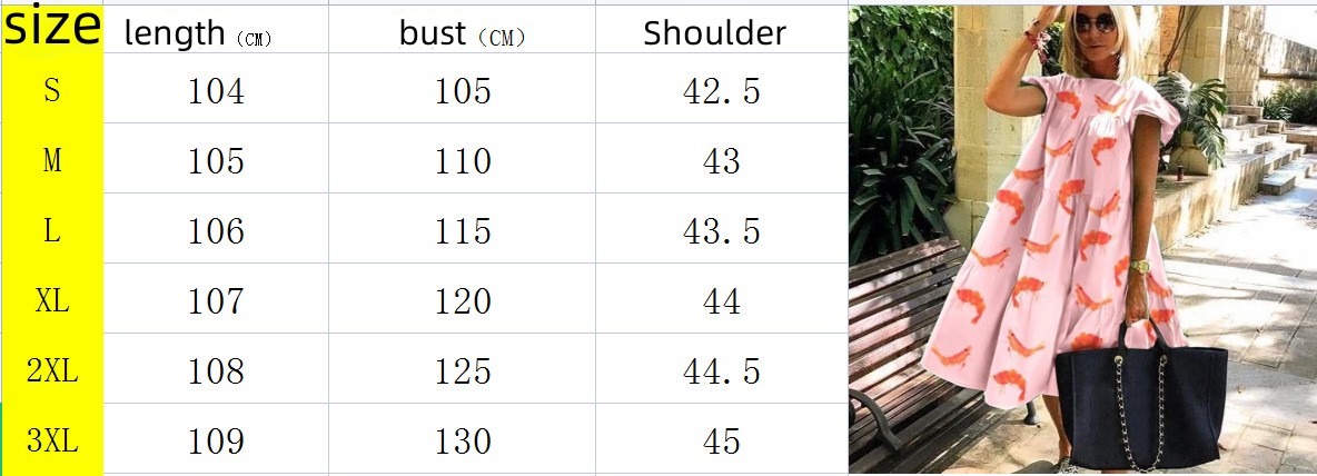 Summer Vintage Style Women's Loose Round Neck Short Sleeve Dresses - onlinemegasale.com