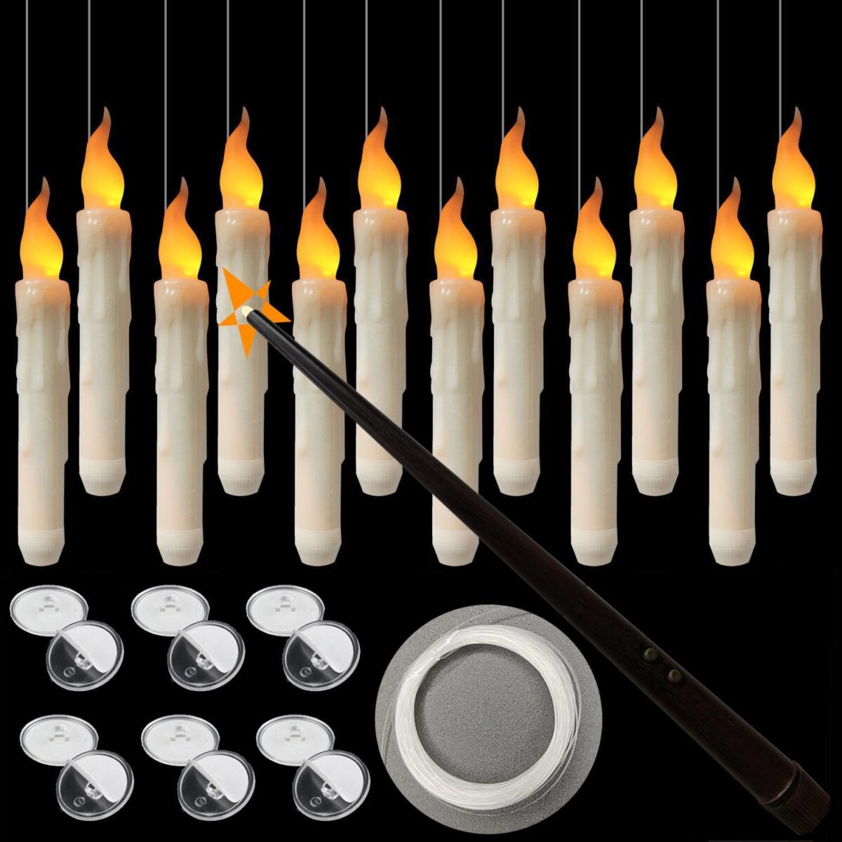 🔥🔥Floating Candles with Wand - onlinemegasale.com