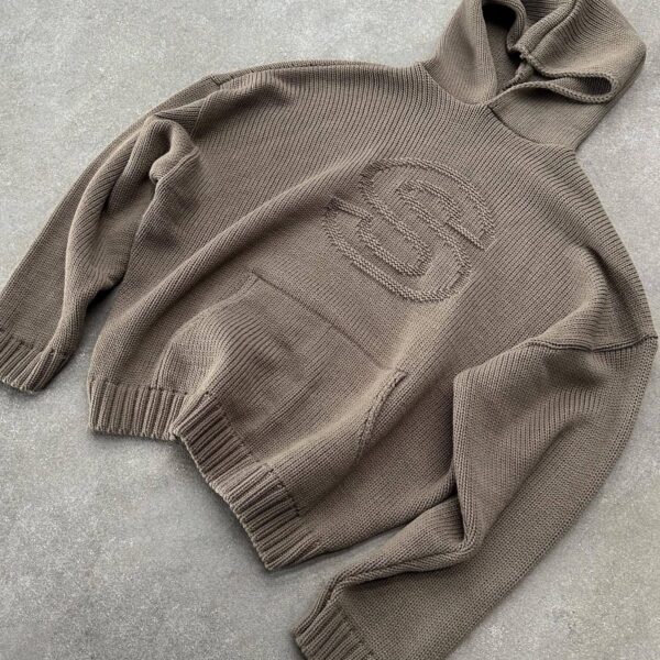 S Embossing Knitting Hoodies