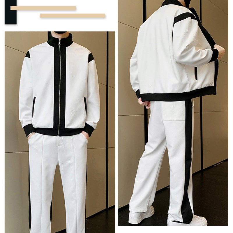 Men's Outfit Casual 2 Piece Contrast Sports Jogging Tracksuits Set(FREE SHIPPING) - onlinemegasale.com