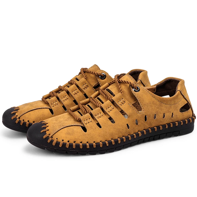 Men casual shoes sandals handmade breathable men shoes luxury brand leather men loafers moccasins - onlinemegasale.com