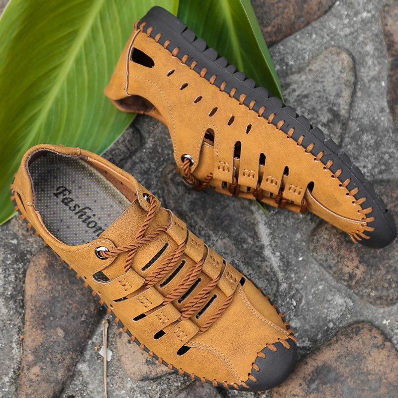 Men casual shoes sandals handmade breathable men shoes luxury brand leather men loafers moccasins - onlinemegasale.com