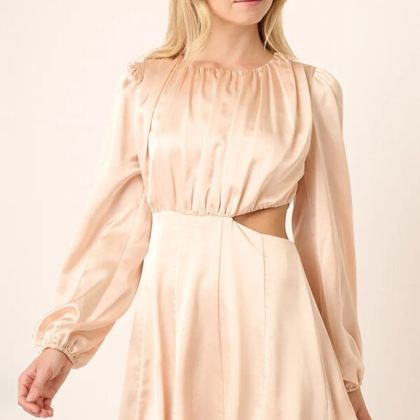 Mittoshop Satin Side Cutout Detail Mini Dress