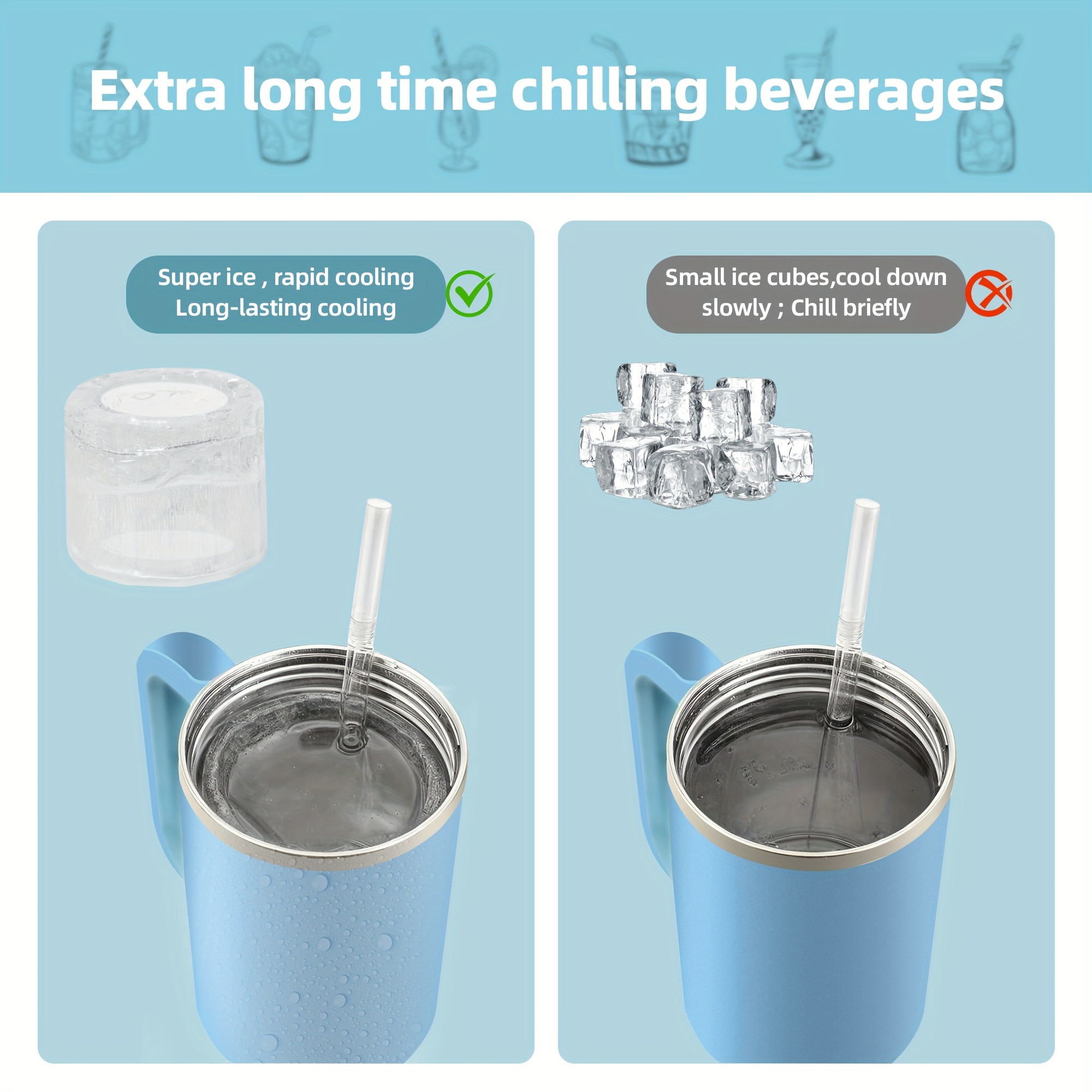 Silicone Ice Mold with Lid, 3 Cavity Hollow Cylindrical Tray - onlinemegasale.com